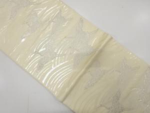 アンティーク　群鶴に荒波模様織り出し袋帯（材料）